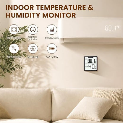 DOQAUS 3 Pieces Digital Hygrometer Indoor Thermometer Humidity Meter - Image 2