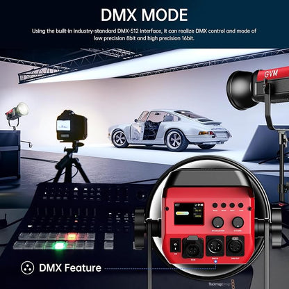 GVM Great Video Maker 200W Video Light Kit, LED Video Light Studio, 45400lux/1m - Image 3