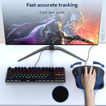 TECKNET 2 Pack Mouse Pad with Wrist Support, Ergonomic Gaming Mouse Pad Pain - Image 7