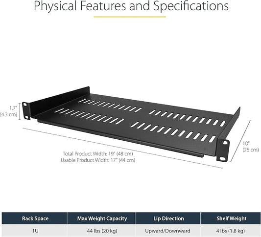 StarTech.com 1U Server Rack Shelf - Image 2
