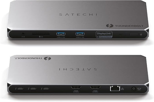 Satechi Thunderbolt 4 Dock 100W Charging, Dual Monitor HDMI 4K/60Hz, 40Gbps by Satechi