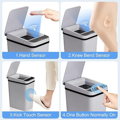 Anborry Smart Touchless Bathroom Trash Can 2.2 Gallon Automatic Motion Sensor - Image 5