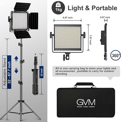 GVM RGB Video Lighting, 360° Full Color Led Video Light - Image 6
