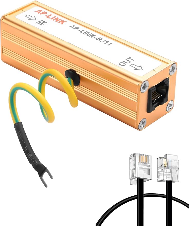 CERRXIAN RJ11 Telephone Fax Surge Protector RJ11 Thunder Arrester Protection by CERRXIAN