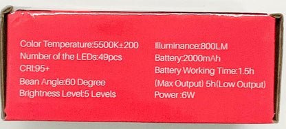 ULANZI VL49 2000mAh LED Video Light w 3 Cold Shoe, Rechargeable Soft Light Panel - Image 13