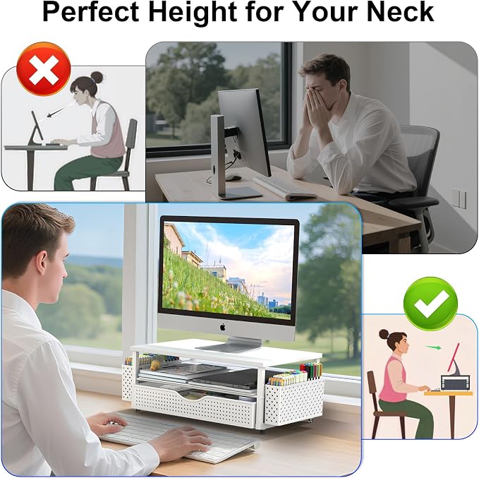 Desk Organizer and Accessories, Computer Monitor Stand Riser - Image 3