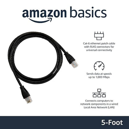 Amazon Basics RJ45 Cat-6 Ethernet Patch Internet Cable, 1Gpbs Transfer Speed - Image 2