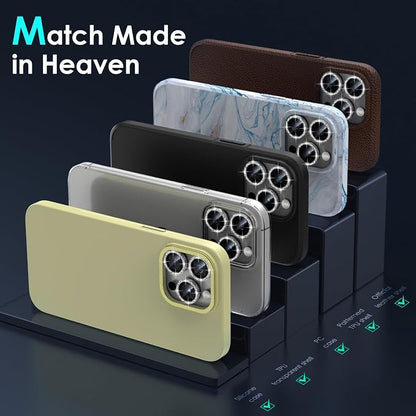 YWXTW Designed for iPhone 15 Pro/iPhone 15 Pro Max Camera Lens Protector Bling - Image 6
