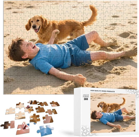 Custom Puzzles from Photos, Personalized Natural Wood Puzzle by EGUEGU