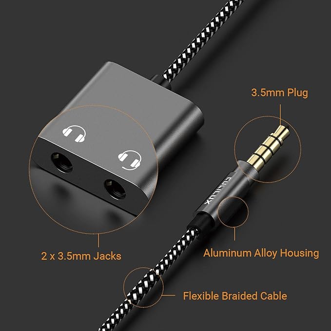 Cubilux 3.5mm Male to Dual Female Headphone Jack Splitter - Image 6