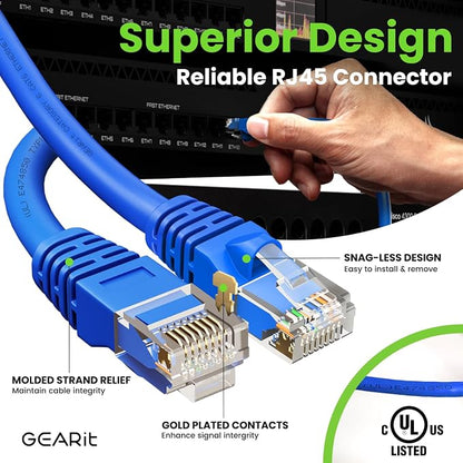 GearIT Cat 6 Ethernet Cable Cat6 Network Patch, Snagless Cord, Internet - Image 4