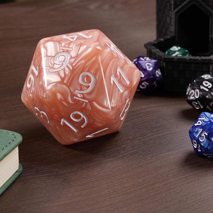 20 Sided DND Dice, D20 Giant Polyhedral Dice, 55mm Titan Large Pearl Color D20 - Image 7