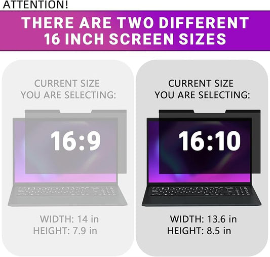 PYS Magnetic Laptop Privacy Screen 16 Inch 16:10 Ratio - Image 2