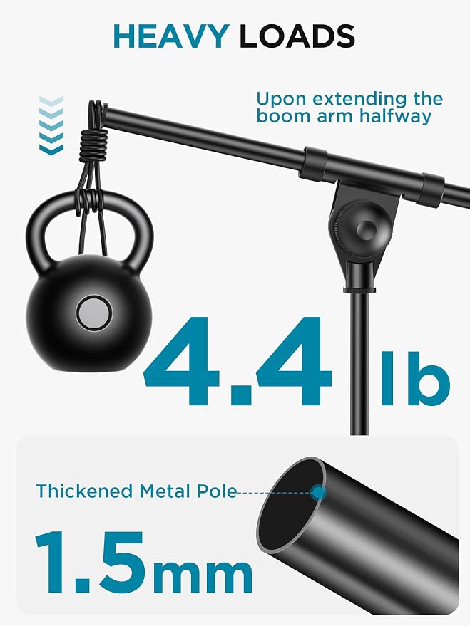 InnoGear Adjustable Desk Microphone Stand, Weighted Base - Image 4