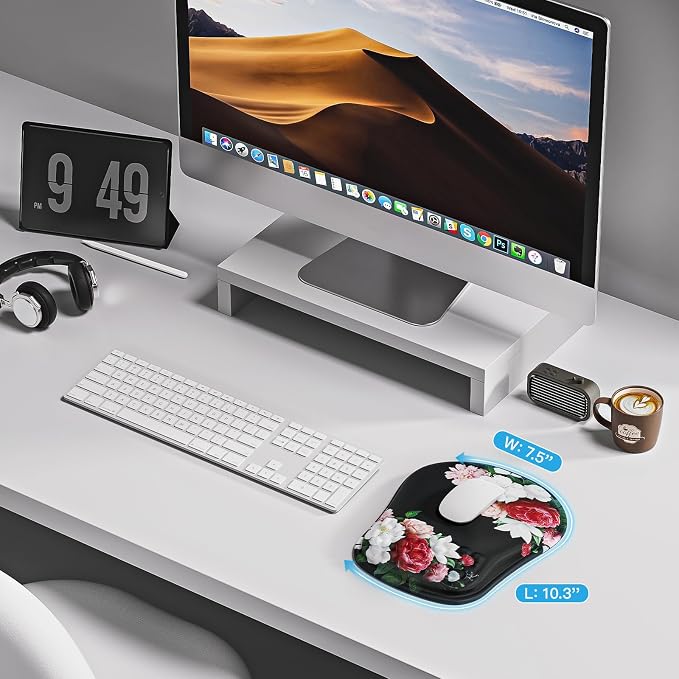 Mouse Pad with Wrist Rest, Ergonomic Mousepads with Wrist Support, Soft Lycra - Image 6