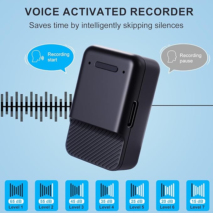 Mini Voice Recorder, 64GB Magnetic Voice Activated Recorder - Image 4