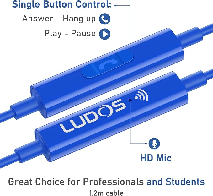 LUDOS OMNITONE Wired Earbuds in-Ear Headphones, 5 Years Warranty, Earphones - Image 3