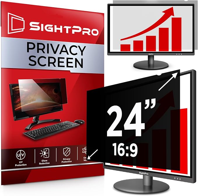 24 Inch 16:9 Computer Privacy Screen Filter by SightPro