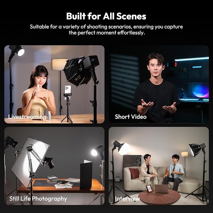 ULANZI 100W RGB Portable LED Video Light w DC Power Adapter, 111Wh Build-in - Image 2