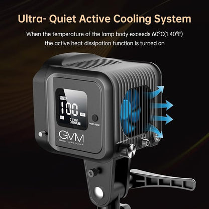 GVM Great Video Maker GVM 80W Bi-Color COB Video Light Kit, 2700K~7500K - Image 9
