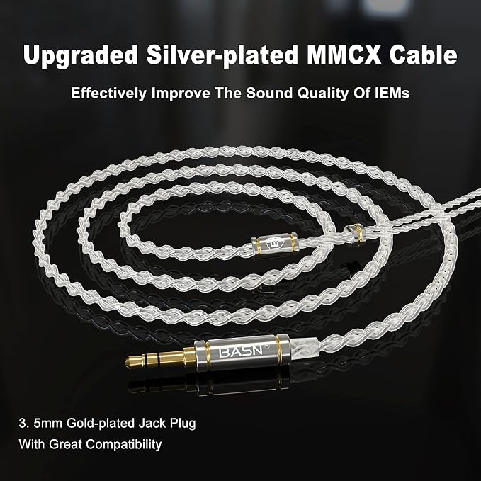 BASN MMCX in-Ear Monitors with Sound Isolation, Triple Driver Musicians HiFi - Image 5