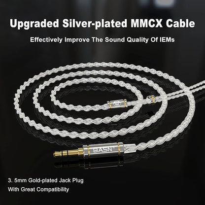 BASN MMCX in-Ear Monitors with Sound Isolation, Triple Driver Musicians HiFi - Image 5