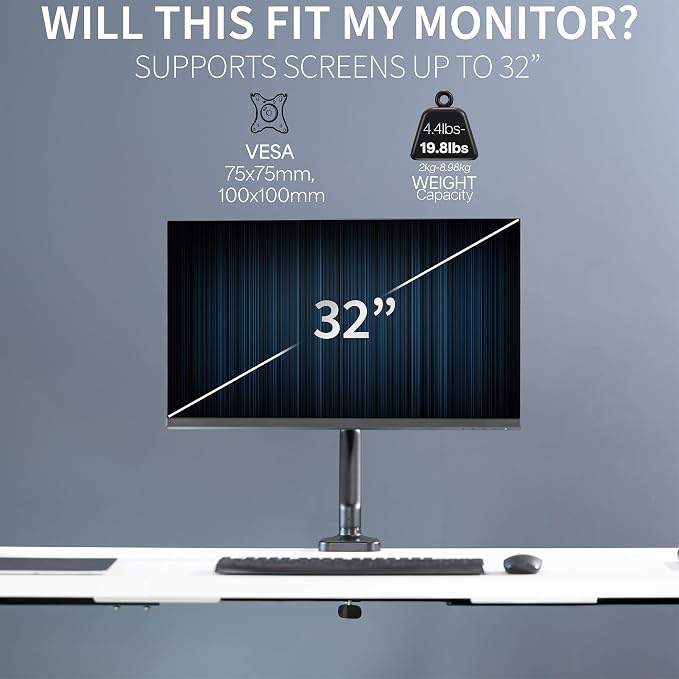 VIVO Single 17 to 32 inch Monitor Height Adjustable Counterbalance Mechanical - Image 6