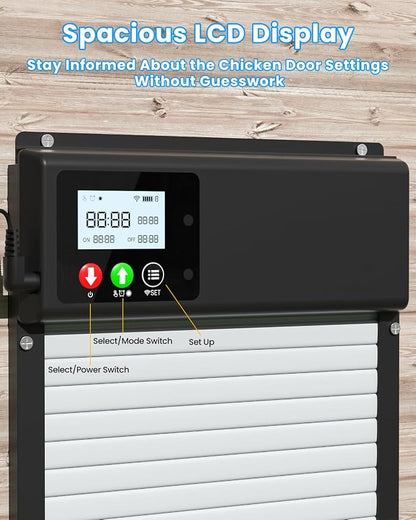 Automatic Chicken Coop Door Solar Powered, WiFi Automatic Chicken Door APP - Image 8
