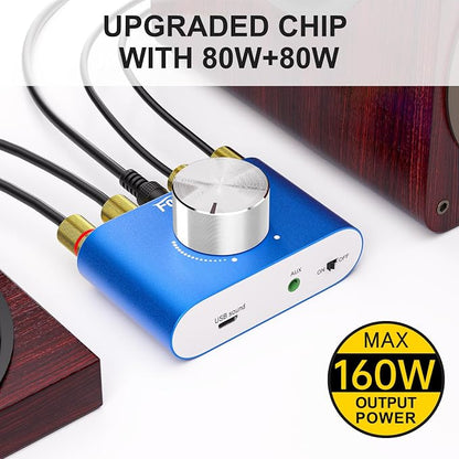 Facmogu F900S 160W Mini Bluetooth 5.0 Power Amplifier, 2 Channel 80Wx2 Stereo - Image 4