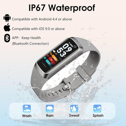 Fitness Tracker, 24/7 Heart Rate Blood Oxygen Blood Pressure Body Temp Monitor - Image 7
