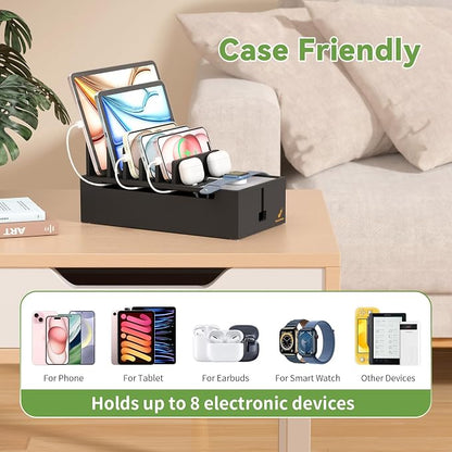 Pezin & Hulin Natural Bamboo Cable Management Box, Wire Organizers - Image 4