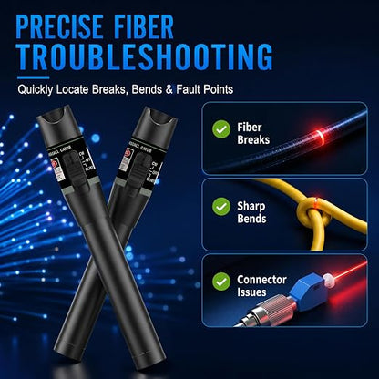 2PCS Fiber Optic Visual Fault Locator Kit, VFL Pen Compatible - Image 8