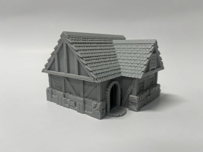 Paintable Tabletop Miniature Little Town Building Terrains Compatible - 18mm - Image 3