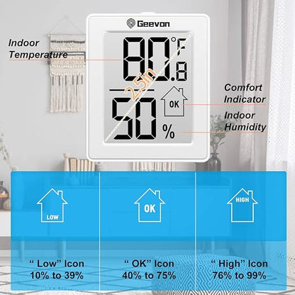 Geevon Indoor Thermometer Room Temperature Monitor, 3 Pack Temperature Humidity - Image 2