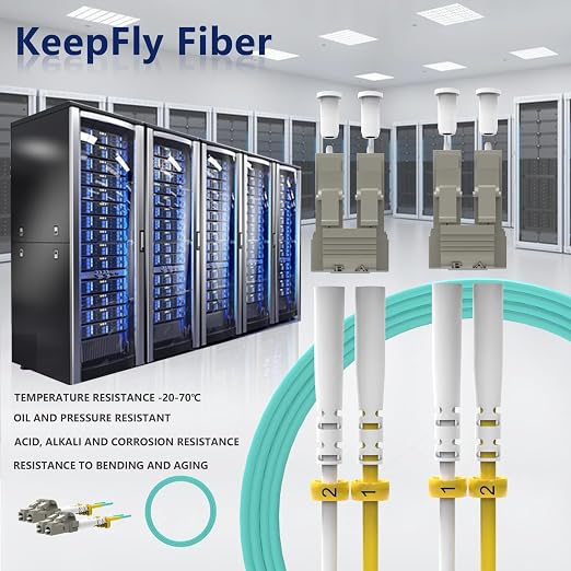 KeepFly Fiber- OM4 LC to LC Fiber Patch Cable 75m/246ft, 10G/40G/100GB 50/125μm - Image 6
