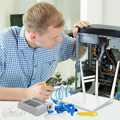 RJ45 Crimp Tool Kit Pass Through Ethernet Crimper - Image 6