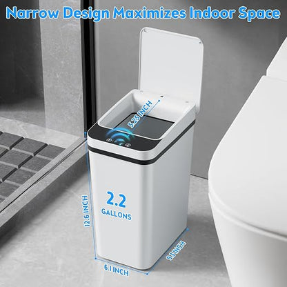 KOEYLE 2 Pack 2.2 Gallon Automatic Touchless Garbage Can, Small Motion Sensor - Image 3