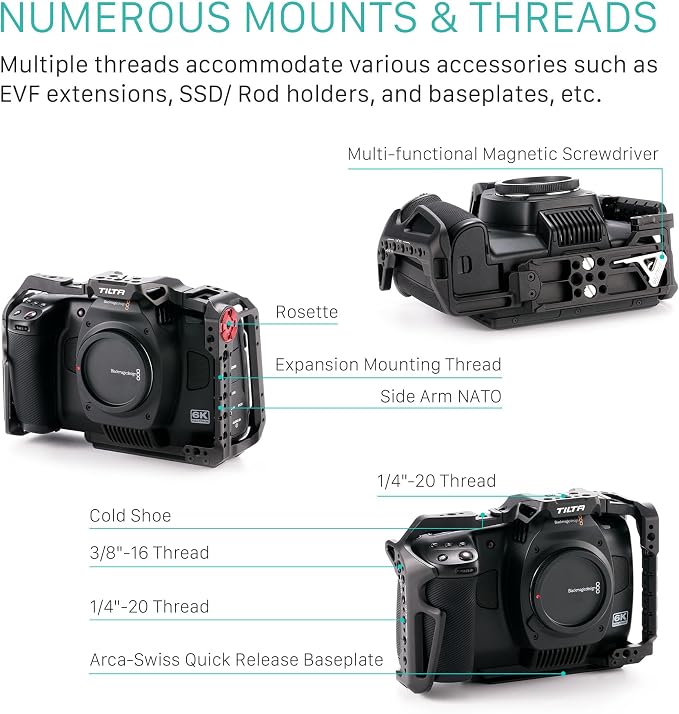 Tilta Advanced Kit for BMCC 6K | Includes Full Cage, Top Handle, Adv. Side - Image 7