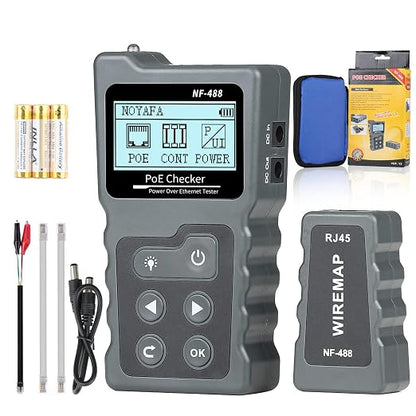 RJ45 Network Cable Tester, VXSCAN Multifunction Poe Ethernet Cable Tester Kit by VXSCAN