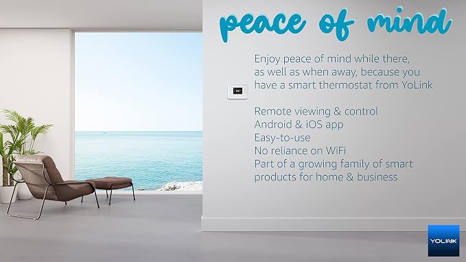 YoLink Smart Thermostat, Now Heat Pump Compatible, Android & iOS App, YoLink - Image 4
