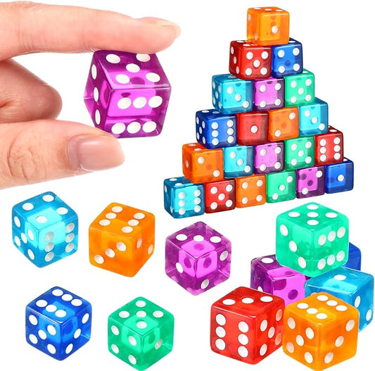 36 Piece 19 mm Casino Style Craps Dice Sets Acrylic and Translucent D6 Dice - Image 2