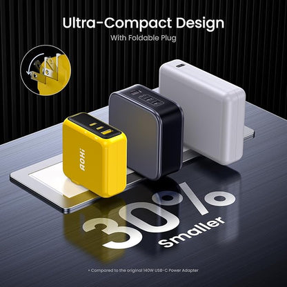 AOHI Magcube 140W USB C Charger PD3.1 3-Port GaN+ Laptop Wall Charger 100W Fast - Image 5