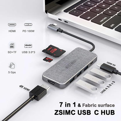 USB C Hub, ZSIMC 7-in-1 Docking Station Multiport Adapter - Image 2