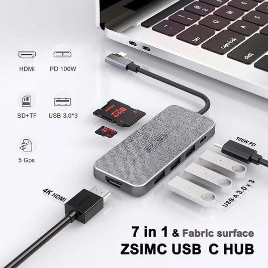 USB C Hub, ZSIMC 7-in-1 Docking Station Multiport Adapter - Image 2