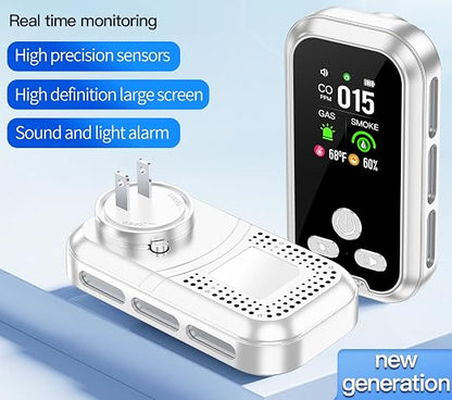 Plug in 6-in-1 Environment Detectors, HD Display Temperature Humidity Monitor - Image 3