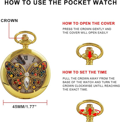 Men's Pocket Watch, Arabic Digital Dial Pocket Watches - Image 7