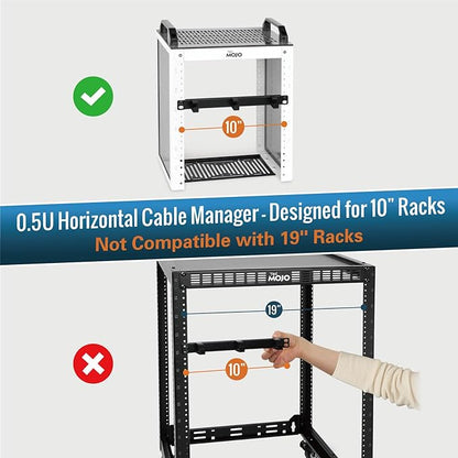 Tecmojo 2 Pack 0.5U Horizontal Cable Manager - Image 2