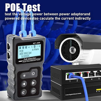 NF-488 Network Cable Testers RJ45 Continuity Checking CAT5 CAT6 LAN Ethernet - Image 5