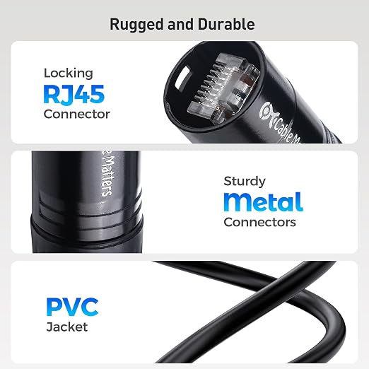Cable Matters Shielded Cat6 Ethernet Cable Compatible - 20 ft - Image 4