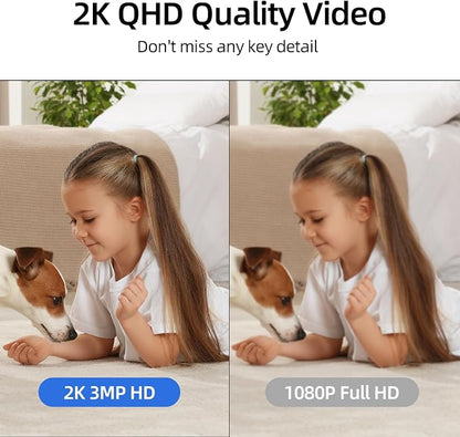 Hawkray 360° 2K 3MP Security Camera Indoor, 2.4/5GHz WiFi Smart Motion Alert - Image 2